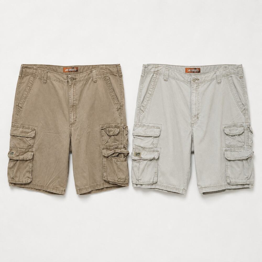 LEE Dungarees Cargo Shorts Men's Size 46 Tan Cotton Casual Summer Gorpcore